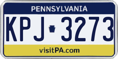PA license plate KPJ3273