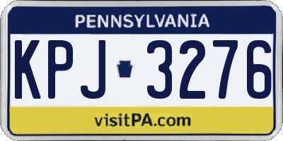 PA license plate KPJ3276