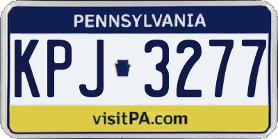 PA license plate KPJ3277