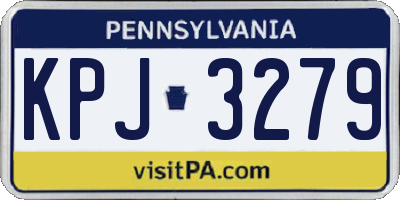 PA license plate KPJ3279