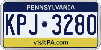 PA license plate KPJ3280