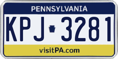 PA license plate KPJ3281