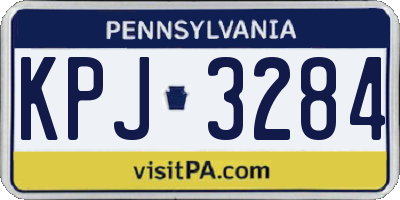 PA license plate KPJ3284