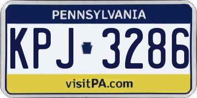 PA license plate KPJ3286