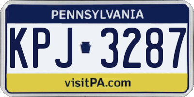 PA license plate KPJ3287