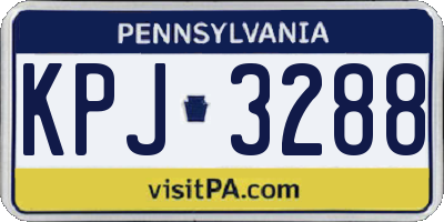 PA license plate KPJ3288