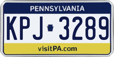 PA license plate KPJ3289