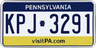 PA license plate KPJ3291