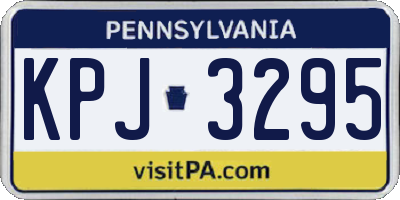 PA license plate KPJ3295
