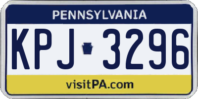 PA license plate KPJ3296