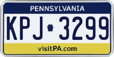 PA license plate KPJ3299