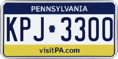 PA license plate KPJ3300
