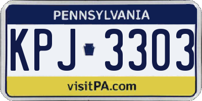 PA license plate KPJ3303