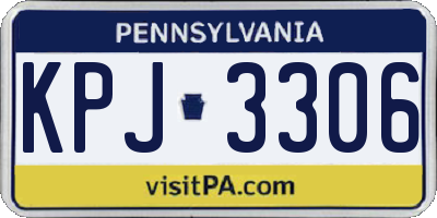 PA license plate KPJ3306