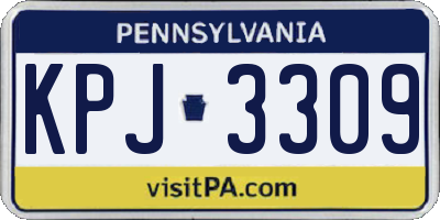 PA license plate KPJ3309
