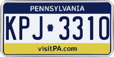 PA license plate KPJ3310