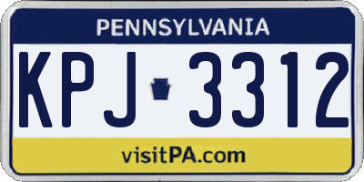 PA license plate KPJ3312