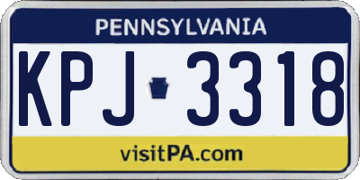 PA license plate KPJ3318