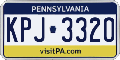 PA license plate KPJ3320