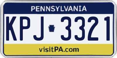 PA license plate KPJ3321