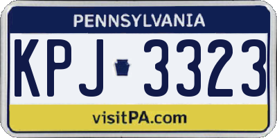 PA license plate KPJ3323