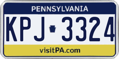 PA license plate KPJ3324
