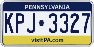 PA license plate KPJ3327