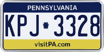 PA license plate KPJ3328