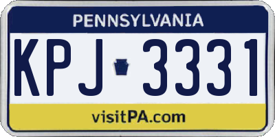 PA license plate KPJ3331
