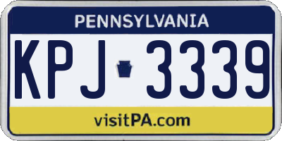 PA license plate KPJ3339