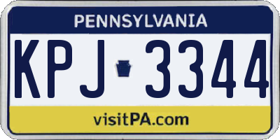 PA license plate KPJ3344