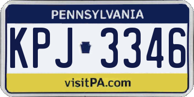 PA license plate KPJ3346