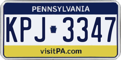 PA license plate KPJ3347