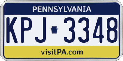PA license plate KPJ3348