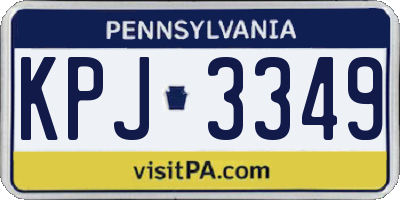 PA license plate KPJ3349