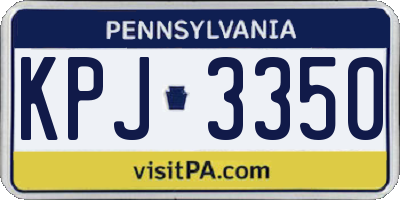 PA license plate KPJ3350