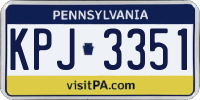 PA license plate KPJ3351
