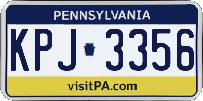 PA license plate KPJ3356