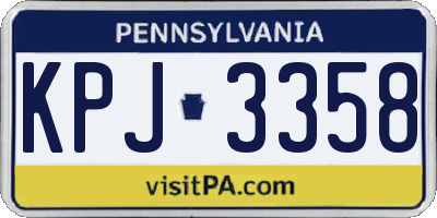 PA license plate KPJ3358