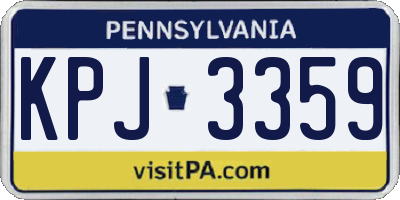 PA license plate KPJ3359