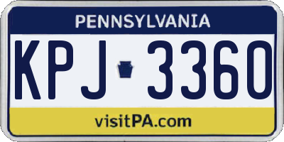 PA license plate KPJ3360