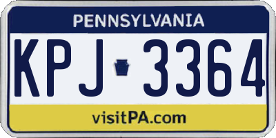 PA license plate KPJ3364