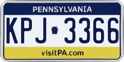 PA license plate KPJ3366