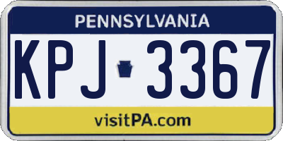 PA license plate KPJ3367