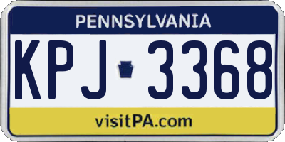 PA license plate KPJ3368