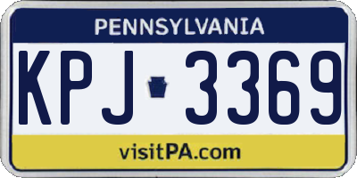 PA license plate KPJ3369
