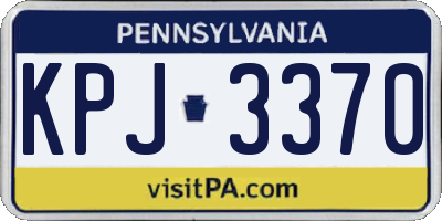 PA license plate KPJ3370