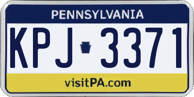 PA license plate KPJ3371