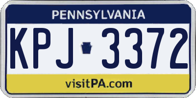 PA license plate KPJ3372