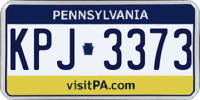 PA license plate KPJ3373